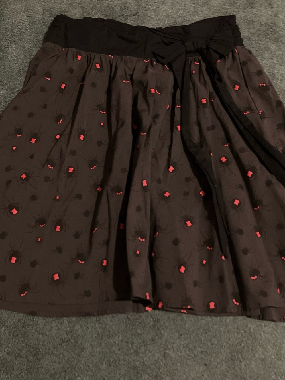 Sourpuss Black Skater Skirt with Red Dot Accents